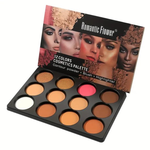 Highlight, Contour, and Blush with this Professional 3-in-1 Palette for Women - Picture 1 of 8